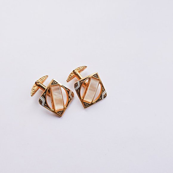 SPANISH DAMASCENE CUFFLINKS - Picture 1 of 2